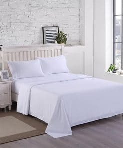 Juego de sábanas blancas tamaño Queen de Bunny's Home de 4