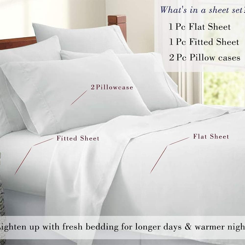 Juego de sábanas blancas tamaño Queen de Bunny's Home de 4 - Imagen 5