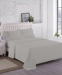 Juego de sábanas completa en gris claro para cama Full de 4