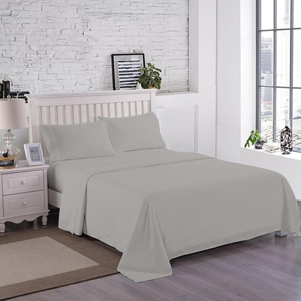 Juego de sábanas gemelas Bunny's Home Gris Claro 800 Hilos