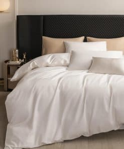 Juego de Funda de Edredón MooMee Bedding -Blanco Cremoso