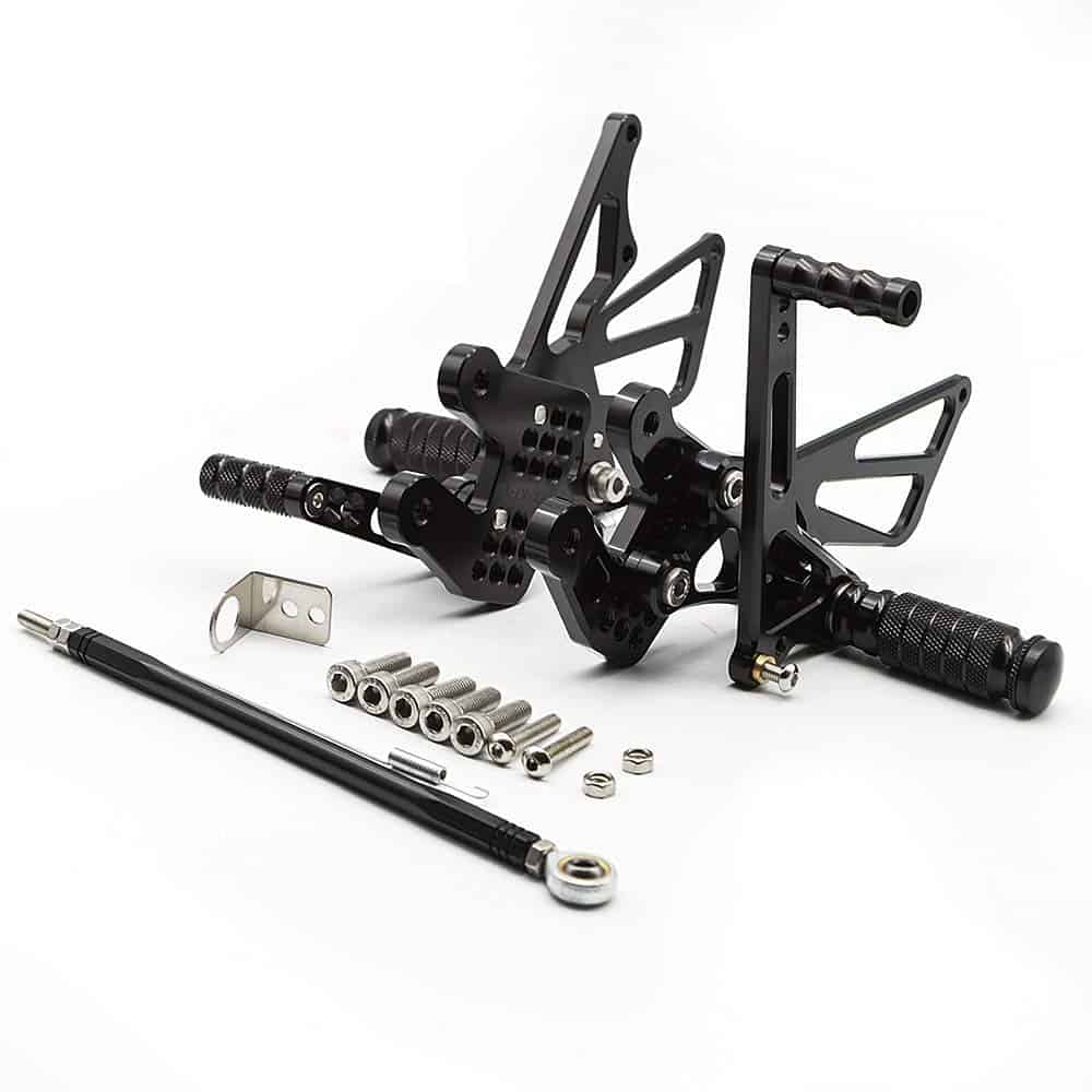 Krace Juego de Pedalera Trasera Ajustable para Motocicleta