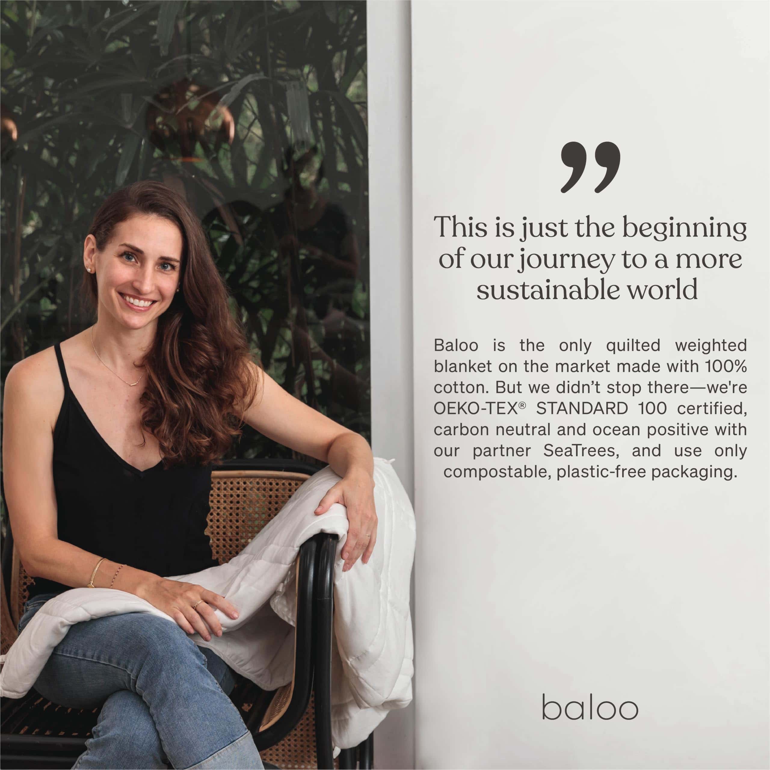 Manta ponderada Baloo para adultos 15 lb Full/Queen (Blanco - Imagen 9