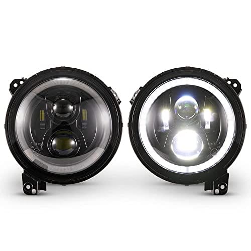Faro Principal LED de 9 Pulgadas con Halo DRL para Jeep