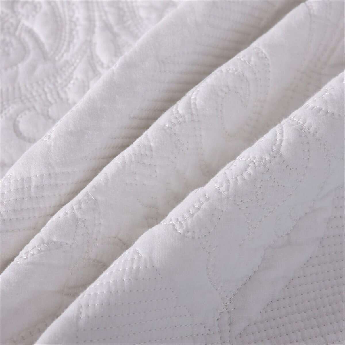 ABREEZE Colcha de Reina de Paisley en Algodón Blanco Juego - Imagen 8