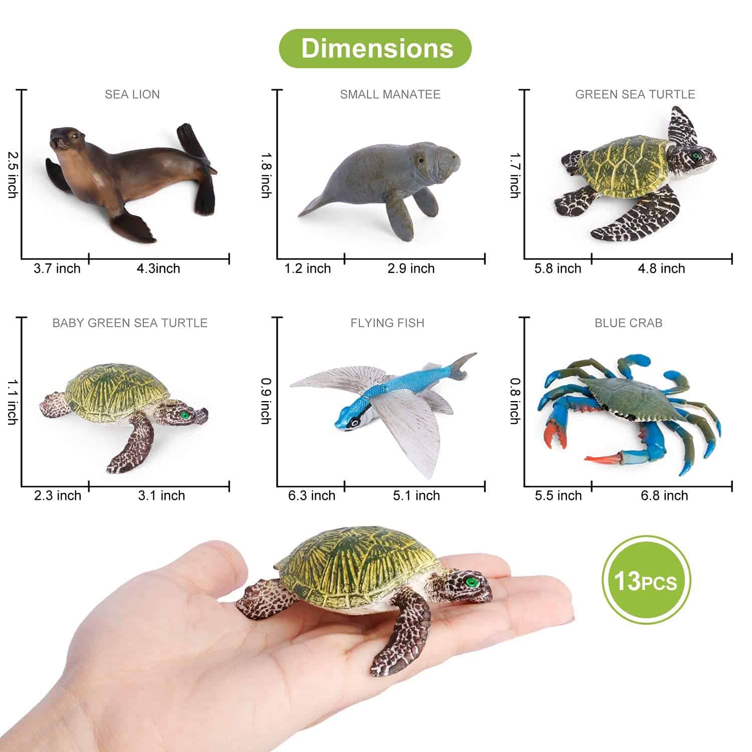 Figuras de Juguetes de Criaturas Marinas Volnau 13PCS - Imagen 7