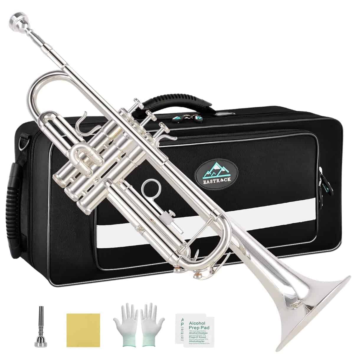 Trompeta Bb estándar EASTROCK con estuche de transporte,