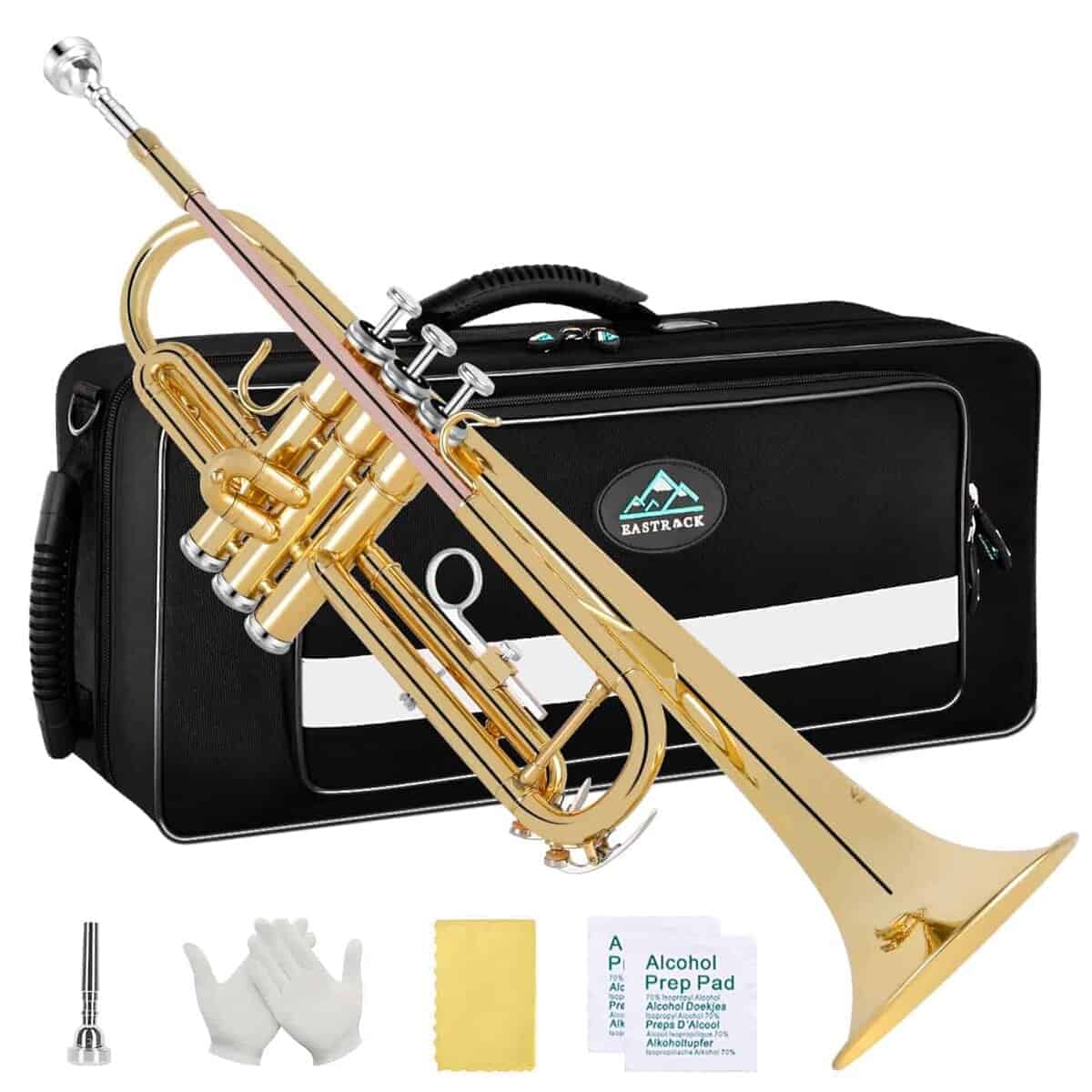 Trompeta Bb estándar EASTROCK con estuche de transporte,