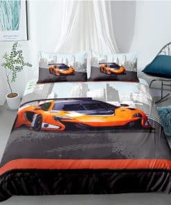 Juego de Funda Nórdica 3D AMTAN Naranja Velocidad Deportiva