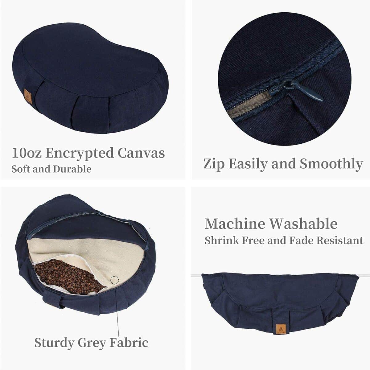 Almohada de Meditación Crescent Zafu, 44 x 28 x 14 cm, - Imagen 6