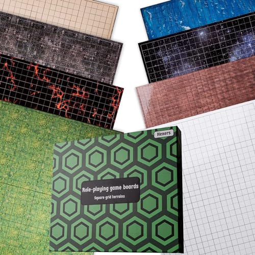 Tablero de Juego de Rol Hexers, Terrenos con Cuadrícula