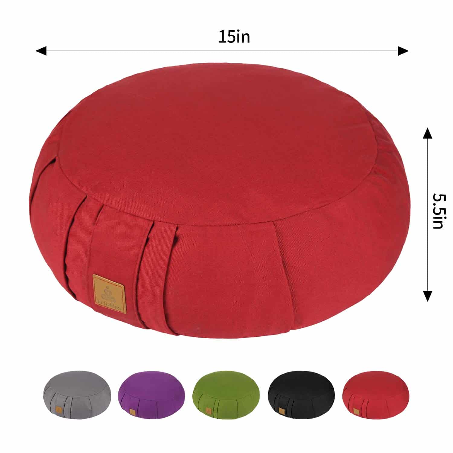 Cojín de meditación de trigo sarraceno redondo FelizMax, - Imagen 9