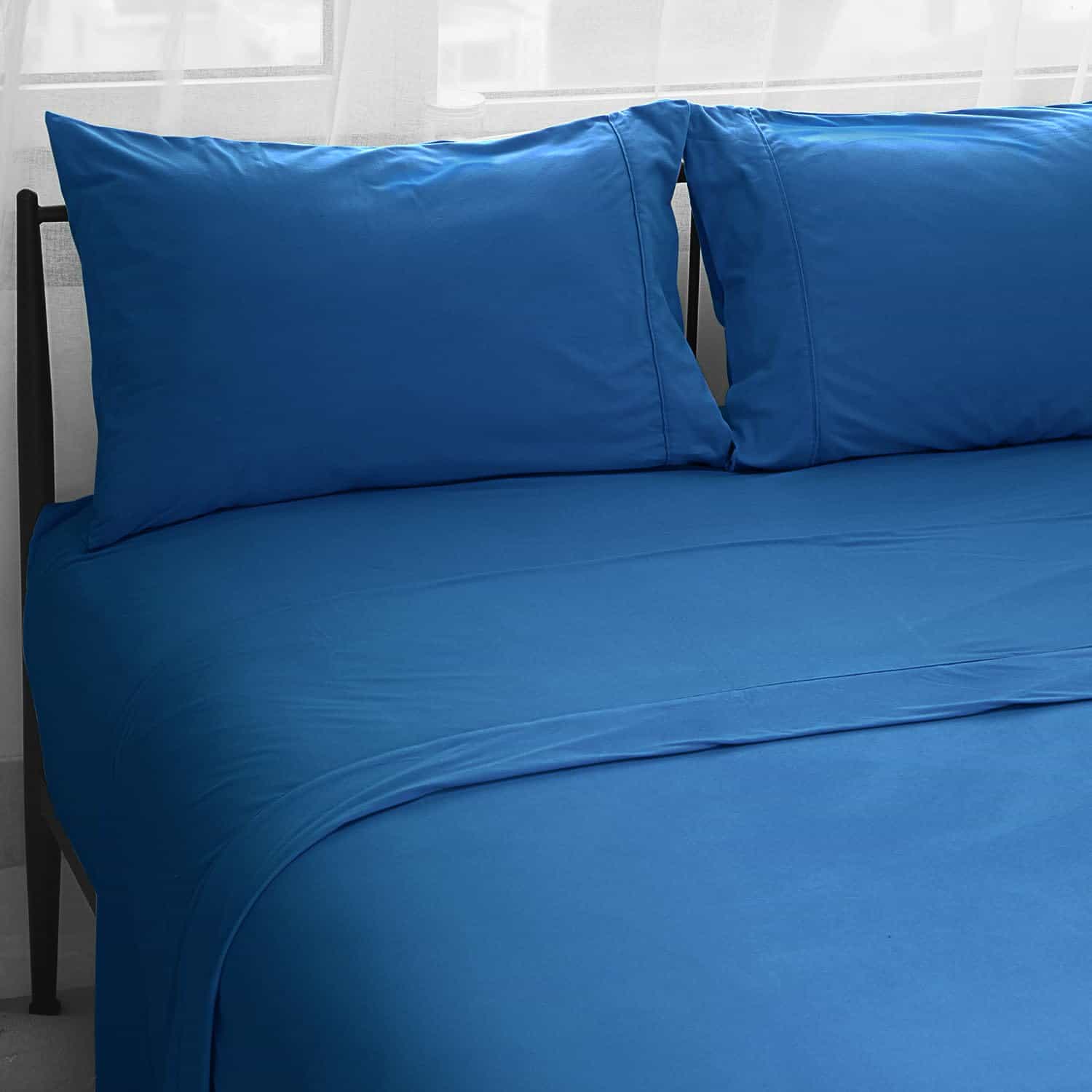 Juego de Sábanas de Franela de Bolsillo -Azul Denim