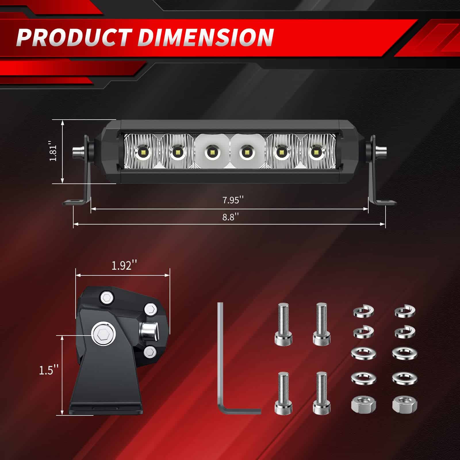 Barra de luz LED de 8 pulgadas 60W 4WDKING Off Road LED - Imagen 7