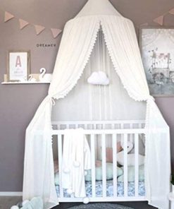 LOAOL Cama con Dosel para Niños con Encaje de Tela Chiffon