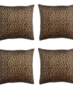 Funda de cojín de piel sintética corta de estampado animal