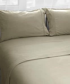 Juego de sábanas de franela de bolsillo -Light Brown