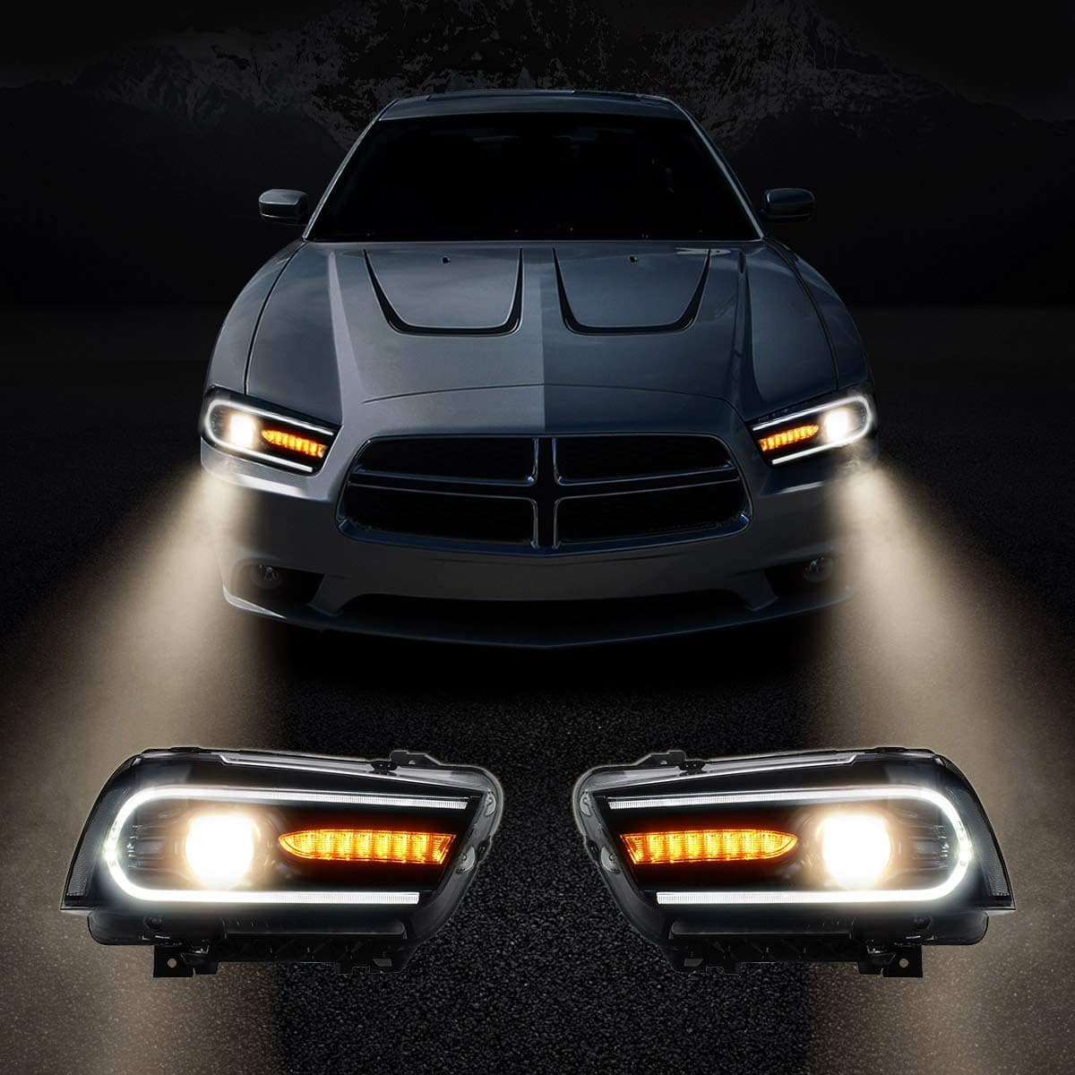 Faros del proyector LED VLAND para Dodge Charger 2011-2014 - Imagen 8