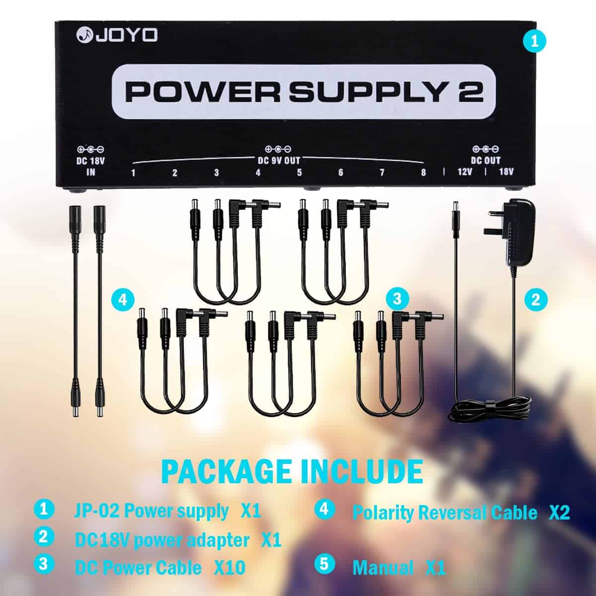 Fuente de Alimentación para Pedal de Guitarra JOYO con - Imagen 7