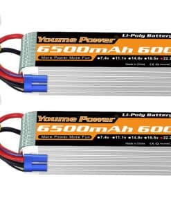 Youme 6S Batería de Lipo EC5, 2 Paquetes 22.2V RC Batería