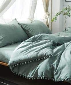 Juego de Funda de Edredón con Borlas - Set de 3 Piezas en