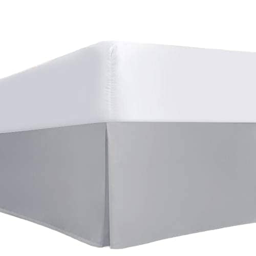 Faldón de Cama de Lujo de Tamaño King en Gris Claro - 12"