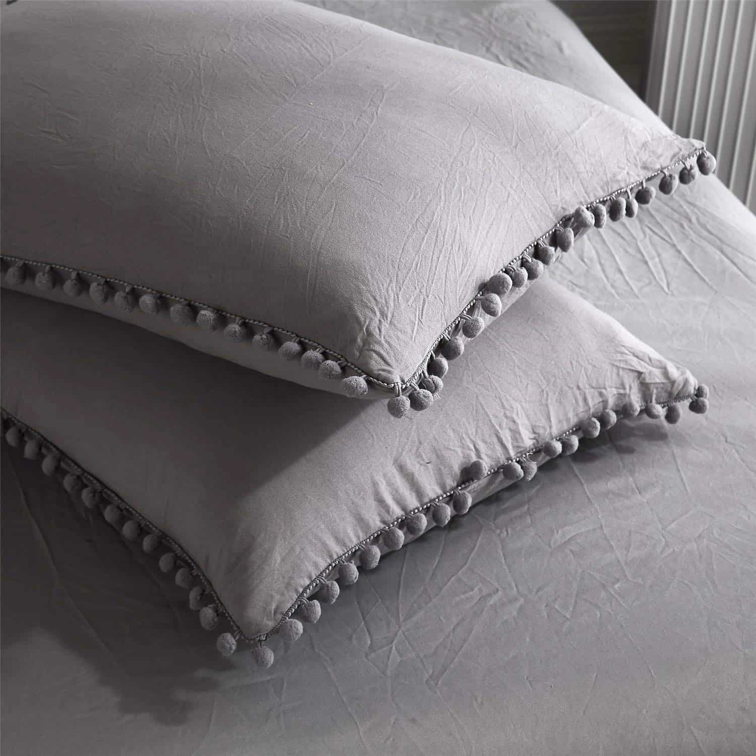 Juego de Funda de Edredón con Borlas Pom Fringe de 2 Piezas - Imagen 8