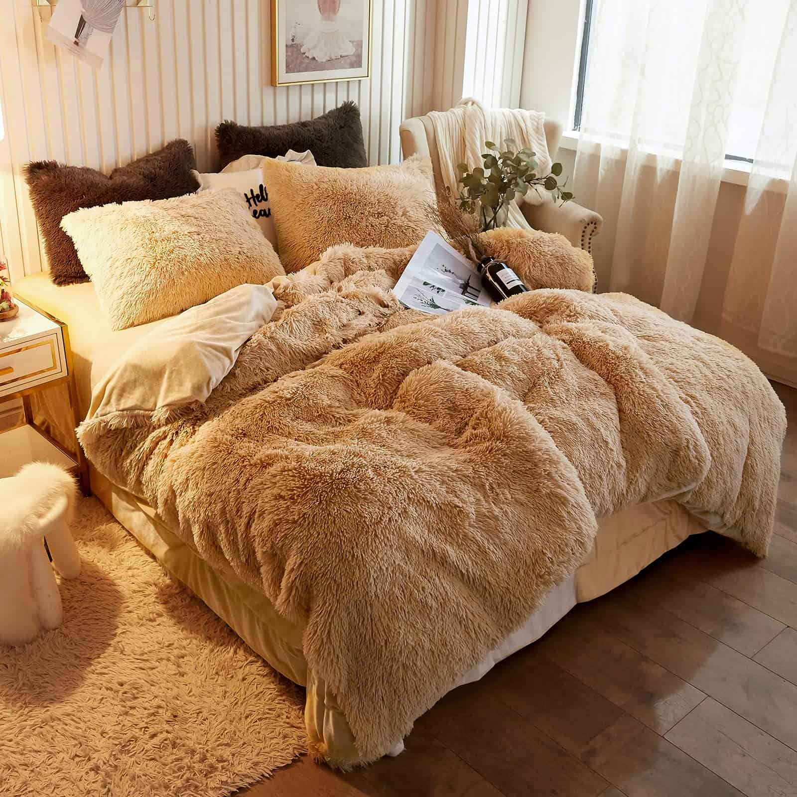 XeGe Plush Shaggy Duvet Cover, Luxury Ultra Soft Crystal