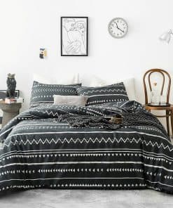 YuHeGuoJi Juego de Funda Nórdica King Azteca Negro 100%