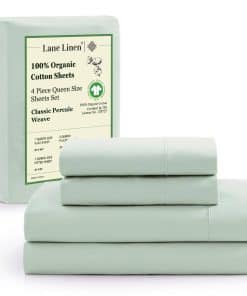 Juego de sábanas de algodón orgánico Lane Linen 100% Queen,