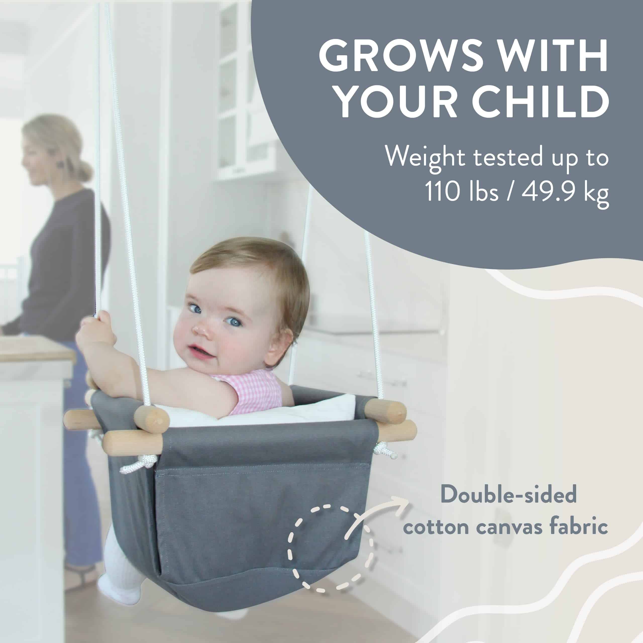 Columpio para Bebés Monkey & Mouse, Asiento Seguro de Lona - Imagen 10