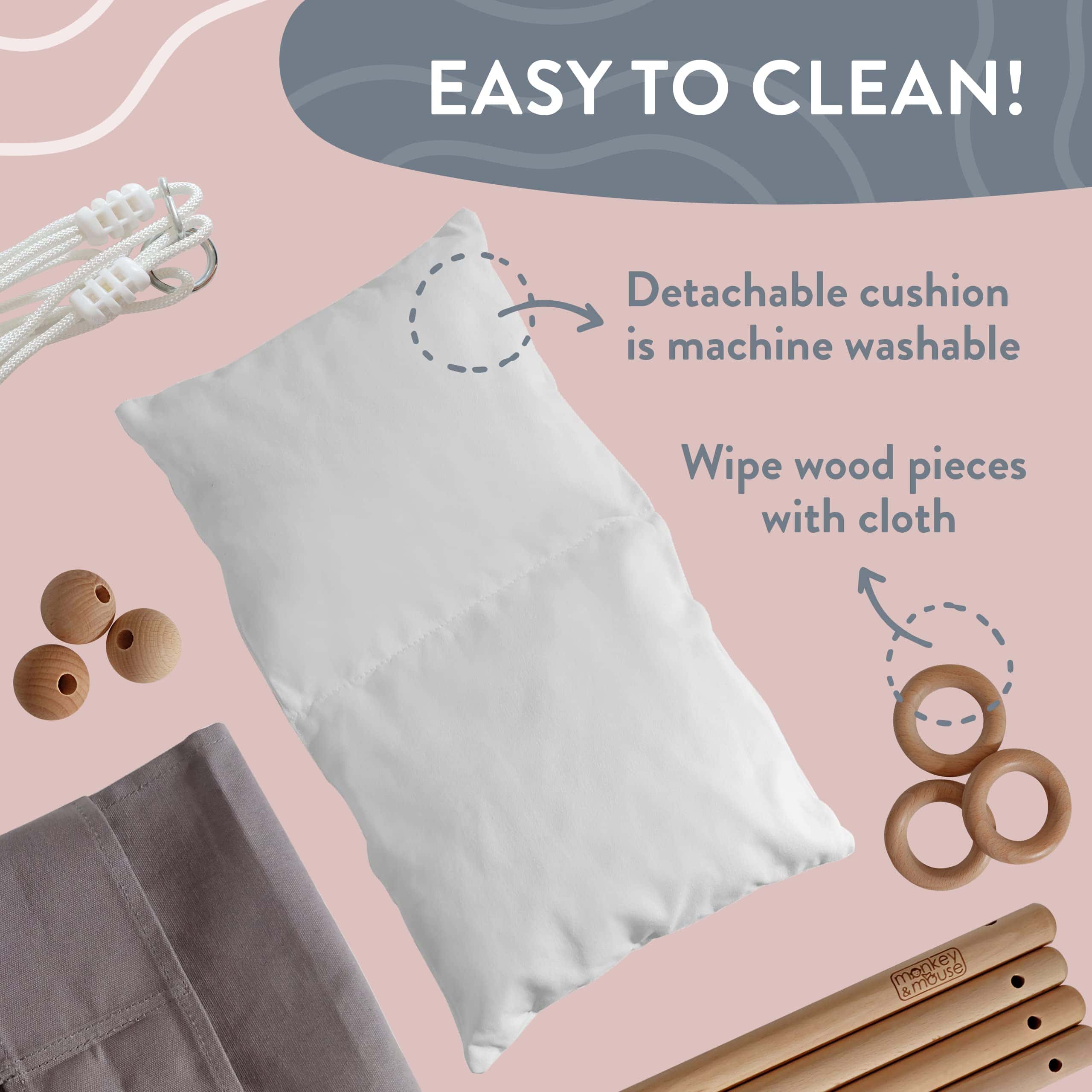 Columpio para Bebés Monkey & Mouse, Asiento Seguro de Lona - Imagen 8