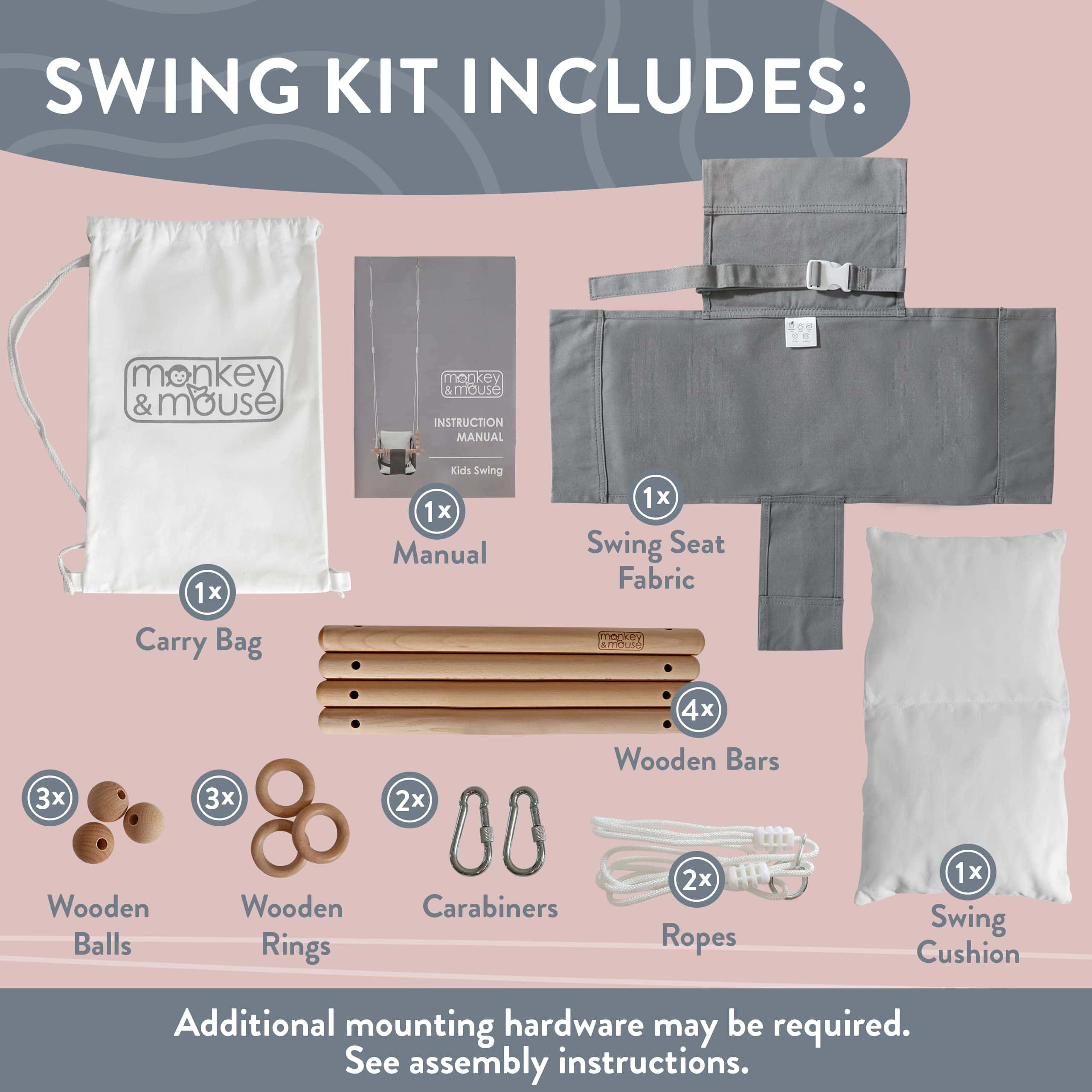 Columpio para Bebés Monkey & Mouse, Asiento Seguro de Lona - Imagen 4