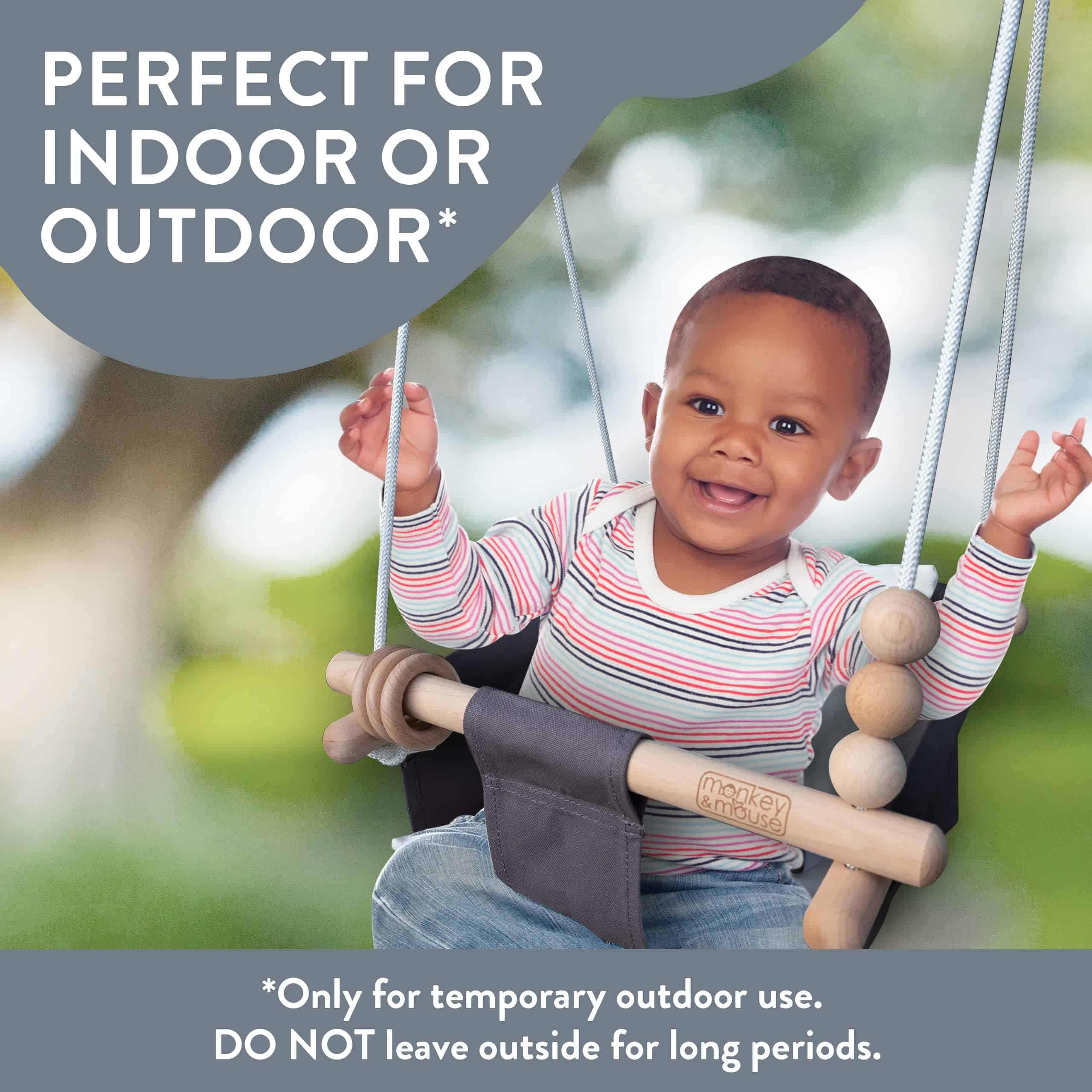 Columpio para Bebés Monkey & Mouse, Asiento Seguro de Lona - Imagen 7
