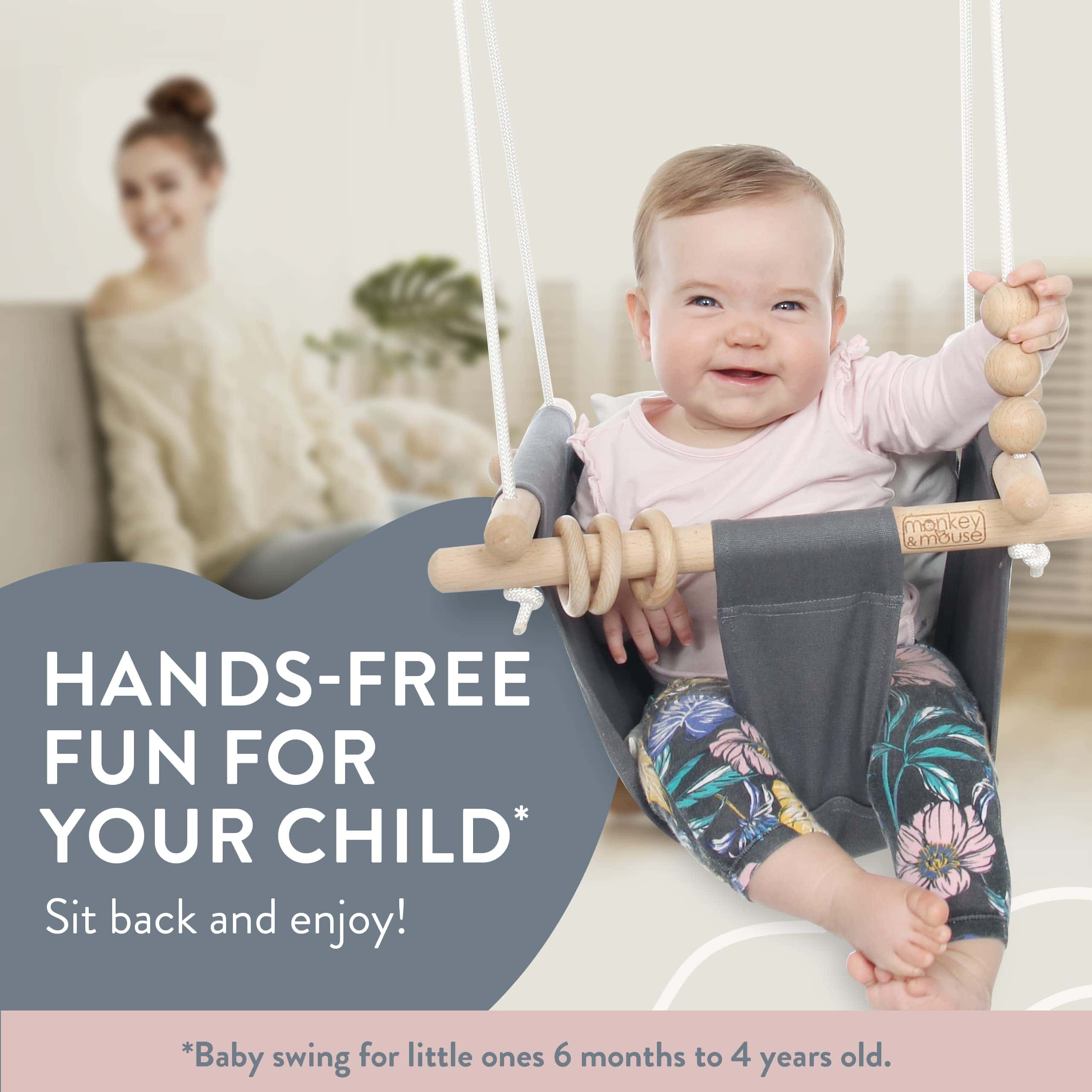 Columpio para Bebés Monkey & Mouse, Asiento Seguro de Lona - Imagen 3