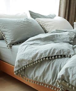 Conjunto de Funda de Edredón con Borlas Pom Fringe - Juego