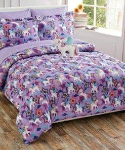 Juego de Funda de Edredón Linen Plus para Niñas Unicornio