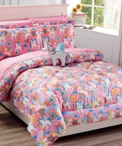 Juego de Edredón para Niñas Unicornio Rosa Morado Azul