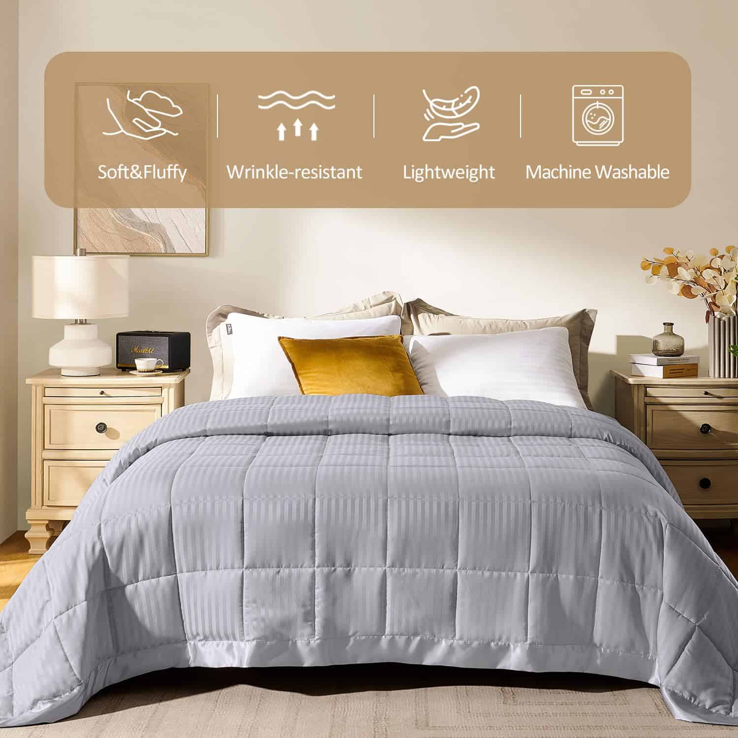 Manta King Size downluxe con Ribete de Satén, Manta de Lujo - Imagen 3