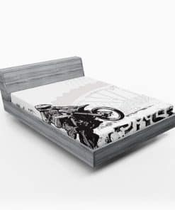 Sábana Ajustable Ambesonne Motorcycle, Imagen de Piloto de