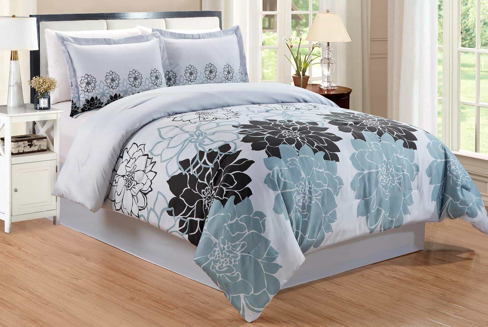 Juego de Edredón Estampado de 4 Piezas Tamaño Queen