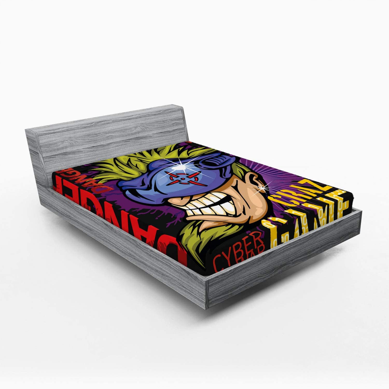 Sábana Ajustable Lunarable Gamer, Palabras Locas Futuristas