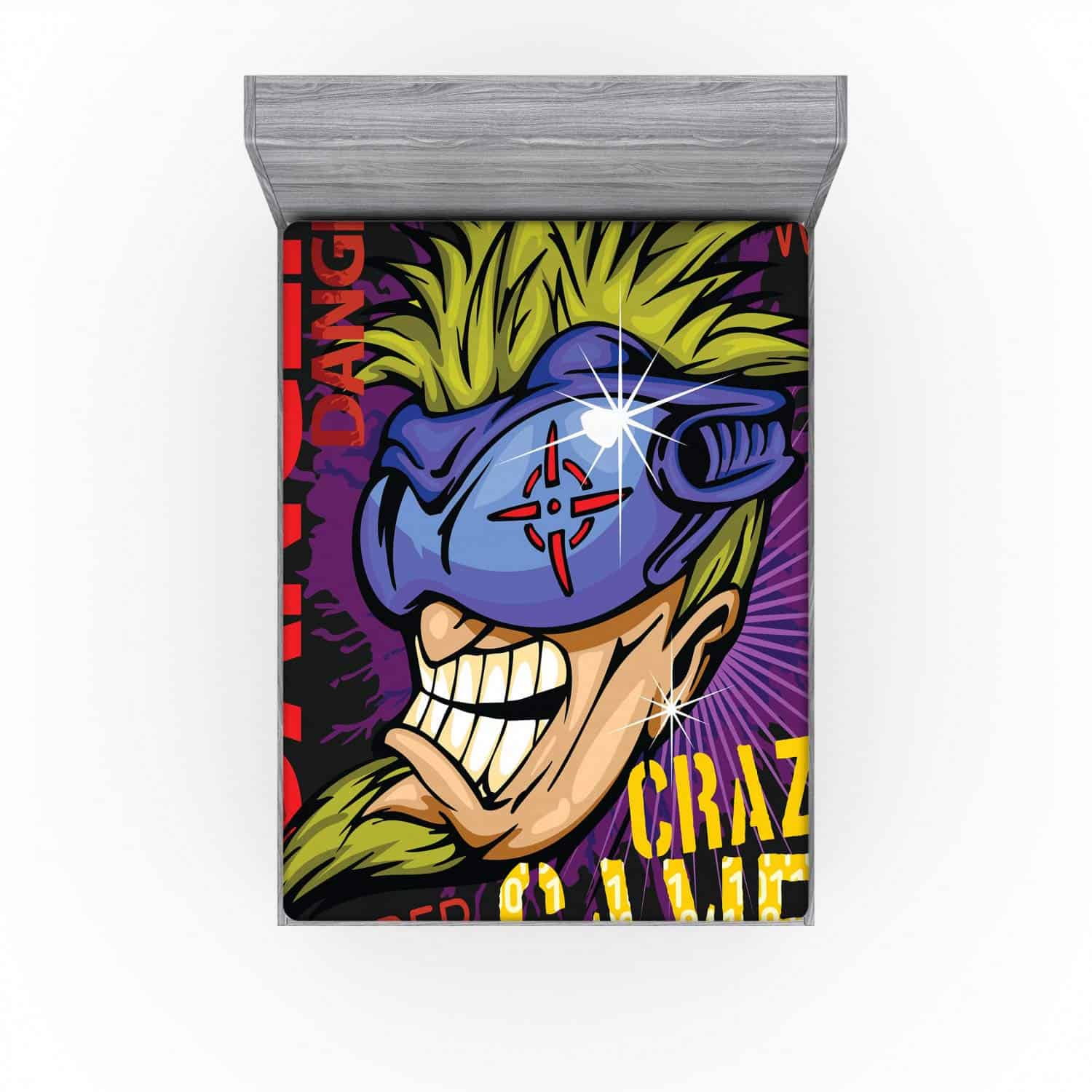 Sábana Ajustable Lunarable Gamer, Palabras Locas Futuristas - Imagen 3