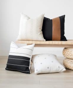 Funda de Cojín Boho Decorativa Moderna y -Negro, Marrón