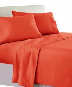 Conjunto de sábanas ajustables Solid Coral Top-Split-King