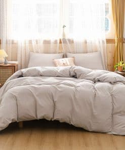 Funda de Edredón ECOCOTT Tamaño Queen Beige, 100% Algodón