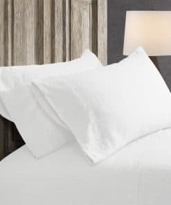 Funda de Almohada de Lino Francés 100% con Encaje de