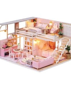 Kit de Casa de Muñecas en Miniatura DIY TuKIIE con Muebles,