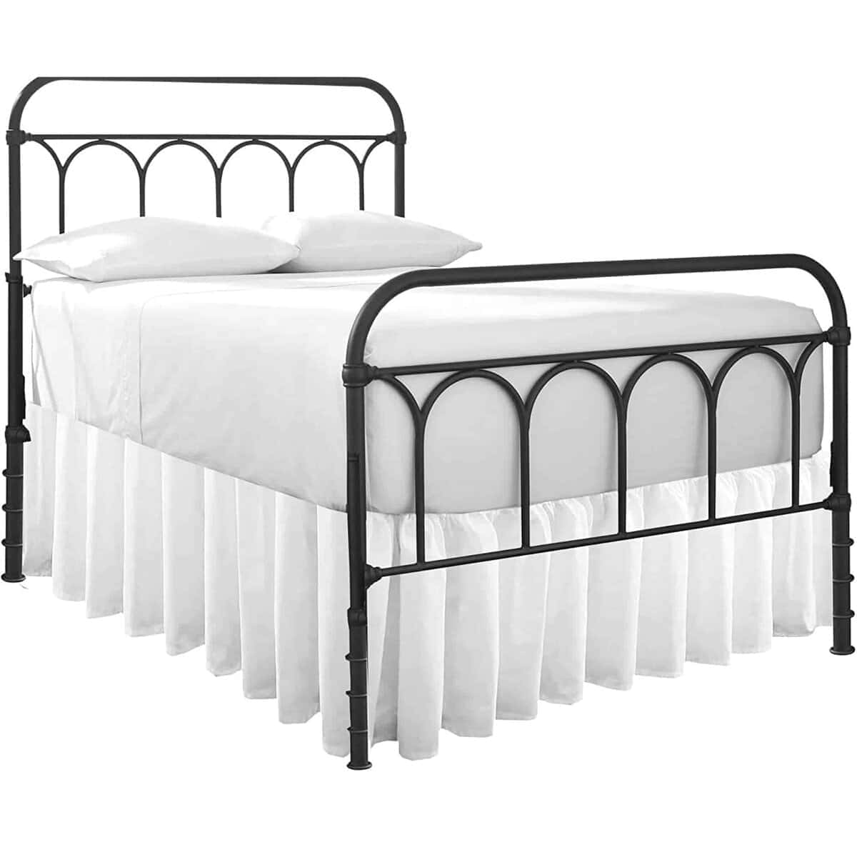 Faldón de Cama con Pliegues y Esquinas Divididas - Faldón