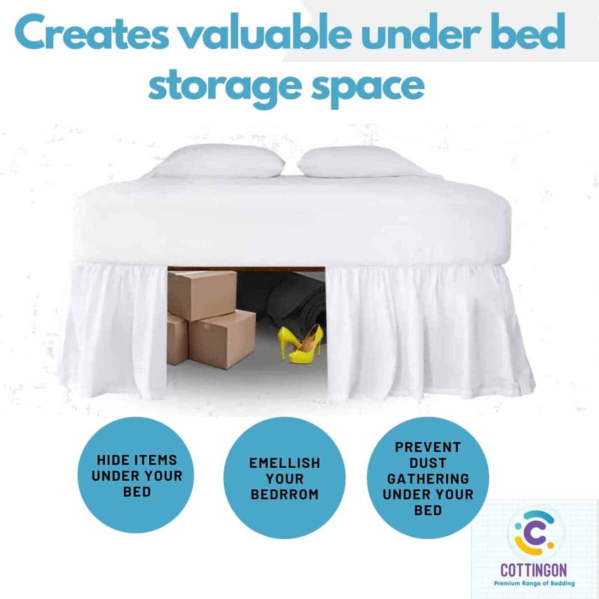 Faldón de Cama con Pliegues y Esquinas Divididas - Faldón - Imagen 6